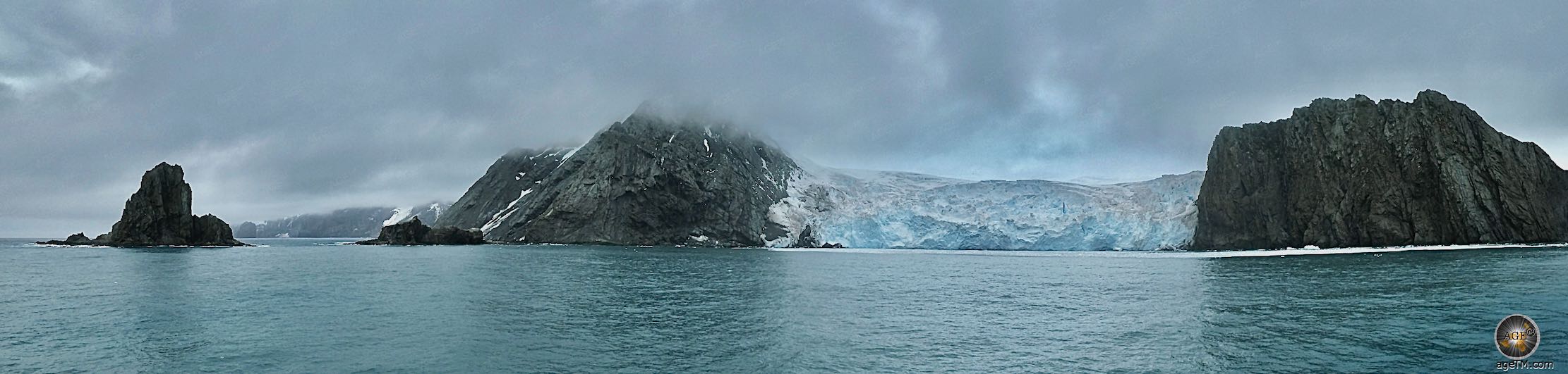 Panorama of Elephant Island with Glacier and Point Wild